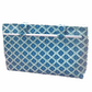 Noosa Escape Chopstick Handle Clutch Bag with vibrant coastal block-printed cotton and white chopstick handles