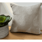 Paisley Parfait Cushion Cover handprinted in white on natural linen with eco-friendly inks