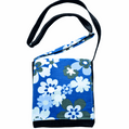 Fresh Flowers Cross Body dark denim satchel with Cath Kidston print and adjustable strap