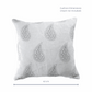 Paisley Parfait Cushion Cover - Grey on White Linen