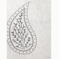 Paisley Parfait Cushion Cover - Grey on White Linen