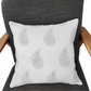 Paisley Parfait Cushion Cover - Grey on White Linen