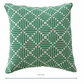 Diamond Cushion Cover Hand Printed in Emerald on Natural Linen