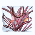 Port Douglas Days large red shopper bag with horseshoe handles and tropical leaf design
