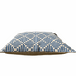 Diamond Cushion Cover Hand Printed in Cottage Blue on Natural Linen