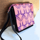 Peacocks in Purple Cross Body Dark Denim Satchel