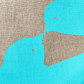 Dove Love Cushion Cover Hand Printed in Aqua on Natural Linen