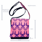 Peacocks in Purple Cross Body Dark Denim Satchel