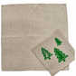 Christmas Trees Linen Napkin - Emerald Green (Set of 4)