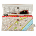 Recycled street map wallet featuring Brisbane River and suburbs Auchenflower, Milton, Toowong, West End