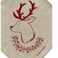 Christmas Deer and Garland Linen Napkins - Red (Set of 4)