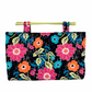 Party in the Jungle floral cotton clutch bag with pastel yellow resin chopstick handles and magnetic clasp closure