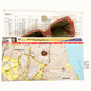 Handmade Street Map wallet created from original street directory pages by Lyssy May. Perfect to keep things clean in your bag such as glasses, medicines, facemasks, travel documents and currency. inside view with sunglasses inside.