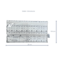handmade wallet with musical notes design and dimensions on a white background