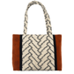 Caramel Noir Japanese cotton bag with panel detail with woven chevron strap detail on handcrafted shoulder bag – Lyssy May