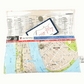 Recycled Map Wallet by LyssyMay Brisbane New Farm and Kangaroo Point inside view of lining with magnetic clip
