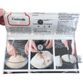 Slimline retro recipe wallet featuring 1970s jam donuts and custards cookbook pages with magnetic clasp and navy white apron design