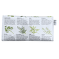 Herb illustrations and text on a white background back view of handmade wallet
