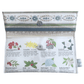 Lyssy May handmade wallet featuring pages from a vintage gardening book featuring illustrations of flowers. Inside view showing magnetic clip closure,