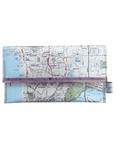 Recycled Street Map Wallet featuring Perth and Southern Suburbs map with Swan River and coastal beaches design