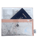 Handmade recycled map wallet featuring 1995 Adelaide Inner Northern Suburbs Australian Road Atlas pages with magnetic clasp