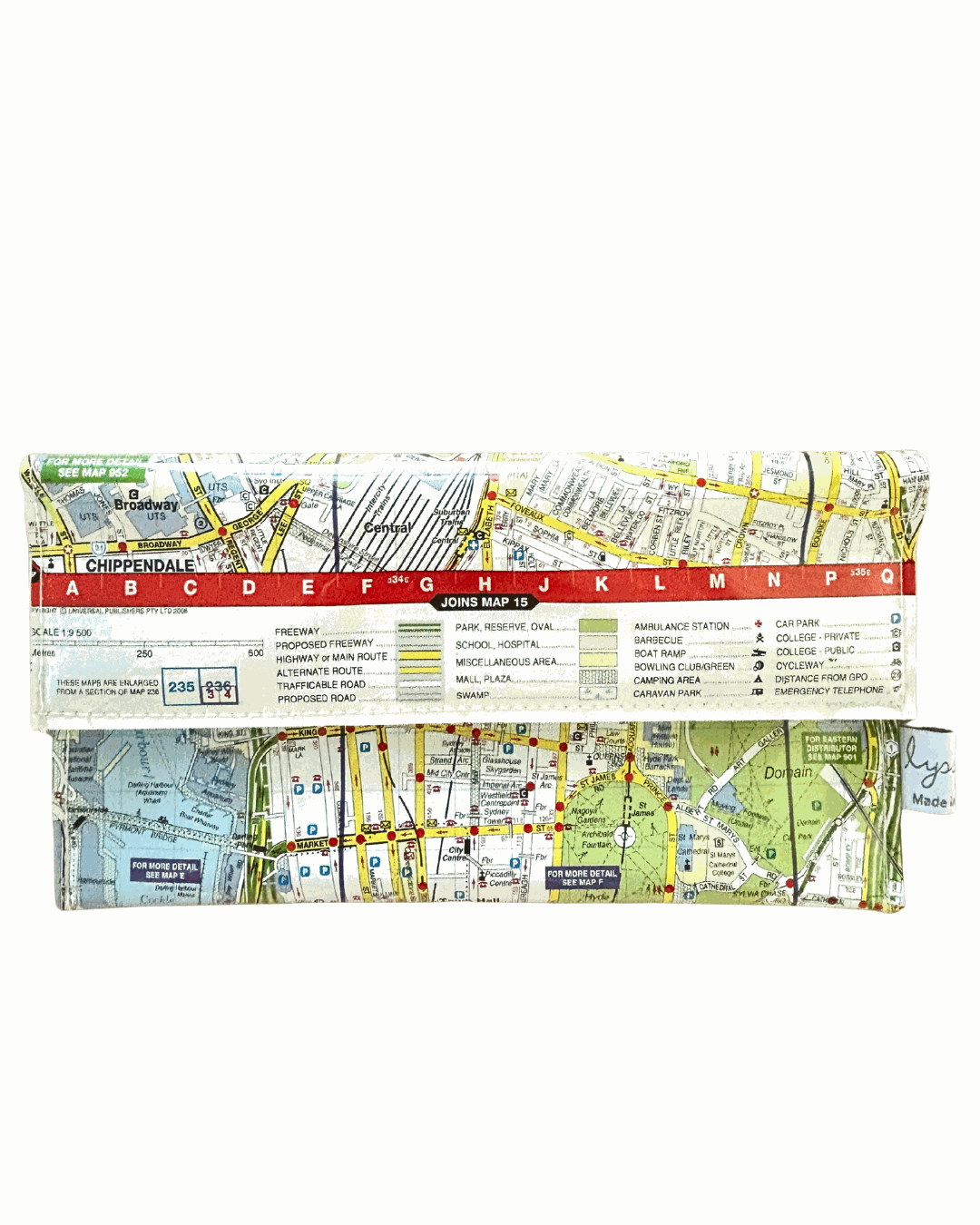 Recycled Street Map Wallet - Central Sydney and Surrounds