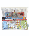 Recycled street map wallet made from 2008 Sydney UBD map featuring Central Station and Darling Harbour