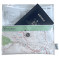 Recycled Map Wallet by LyssyMay Hobart Region inside view of lining with magnetic clip and showing passport can fit inside