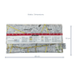 Map wallet with dimensions on a white background