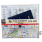 Map wallet with taxi company branding and map design on a white background