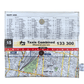 Map wallet with taxi combined information and contact details on a white background