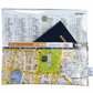 Recycled Street Map Wallet featuring Sydney Central Station, Surry Hills, and Darlinghurst map details