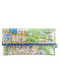 Recycled street map wallet featuring Sydney Hyde Park and Central Station design made from 2008 street directory pages