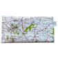 Lyssy May wallet using map of Central Northern Victoria with a clear plastic cover. Back view of wallet.