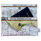Recycled street map wallet featuring Central Northern Victoria towns Bendigo, Shepparton, and Echuca with clear PVC cover and magnetic closure