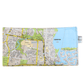 Lyssy May handmade map wallet featuring Cleveland area Brisbane. Back view of wallet.