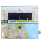 Lyssy May handmade map wallet featuring Cleveland area Brisbane. Inside view with index page lining and magnetic clip closure. Passport fits inside the wallet.