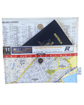 Recycled street map wallet featuring Sydney suburbs Lilyfield, Rozelle, Annandale, and Leichhardt, handmade with clear PVC and magnetic clip closure