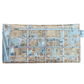 back view of handmade wallet with map design of Melbourne on a white background