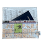 Recycled street map wallet featuring Melbourne city streets Spencer, Queen, La Trobe, and Flinders with clear PVC cover and magnetic closure