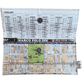 Inside view of  handmade wallet by Lyssy May with map design featuring text and branding on a white background