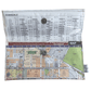 Inside view of handmade map wallet featuring Melbourne by Lyssy May Australia that is lined with an index page and closes with magnetic clip