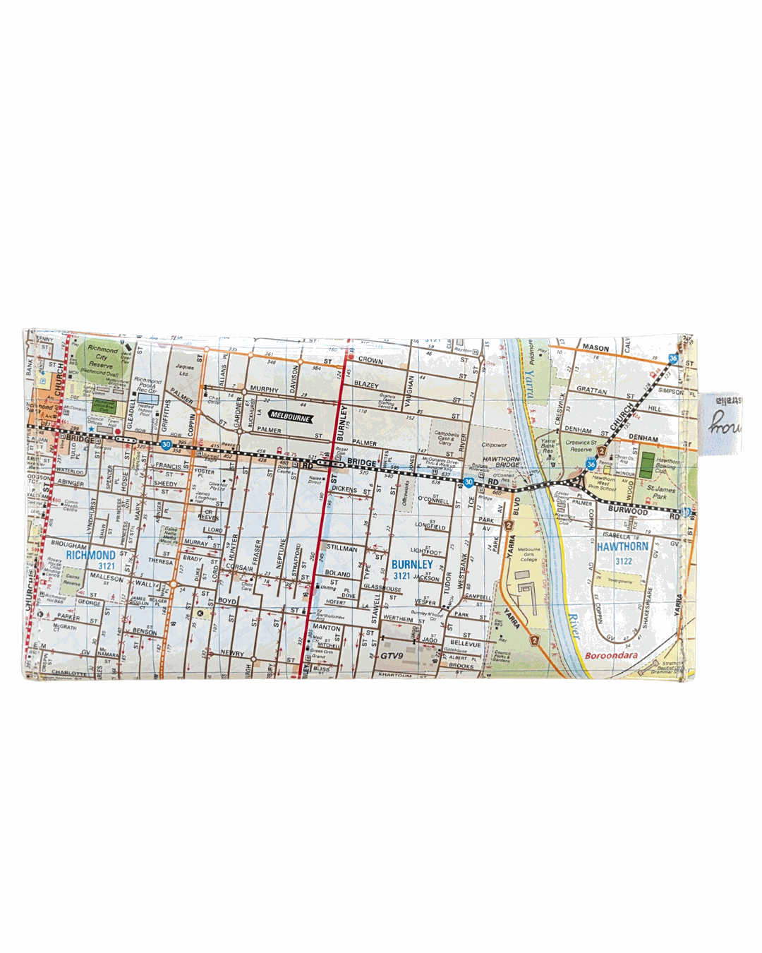 Recycled Street Map Wallet - Richmond, Abbotsford, Hawthorn