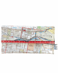 Recycled street map wallet made from 2000 Melways map of Richmond, Abbotsford, Hawthorn with clear PVC and magnetic clip closure