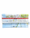 Recycled street map wallet featuring Sydney Harbour Bridge and Opera House design, handmade in Australia