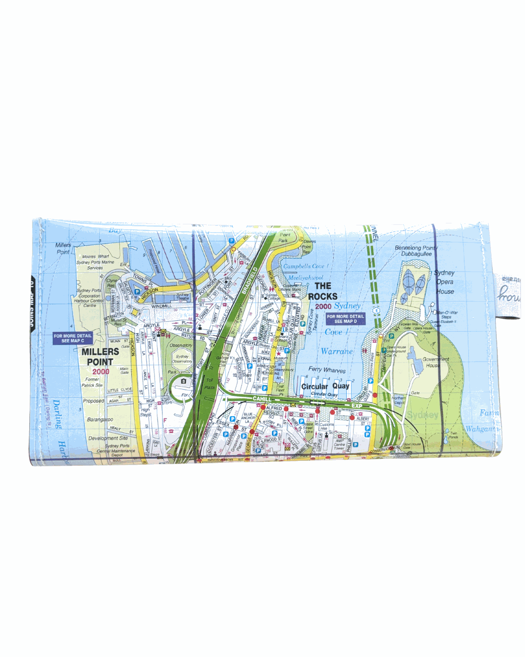 Recycled Street Map Wallet - Sydney Harbour Bridge and Surrounds