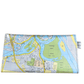 Recycled street map wallet featuring Gold Coast Tweed Heads and Coolangatta streets from 2000s Brisbane UBD directory. Back view of wallet.