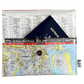 Recycled street map wallet featuring Gold Coast Tweed Heads and Coolangatta streets from 2000s Brisbane UBD directory. Inside view of wallet showing how a passport fits inside.