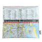 Recycled street map wallet featuring Gold Coast Tweed Heads and Coolangatta streets from 2000s Brisbane UBD directory. Inside view with street index lining and magnetic clip closure.