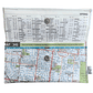 Recycled Map Wallet by LyssyMay Melbourne suburbs including Bentleigh. Inside view of lining with magnetic clip 